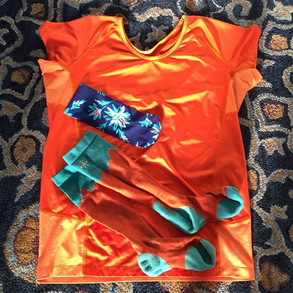 Arc'teryx Tops - Arc'teryx Technical Orange Running Shirt w/ logo